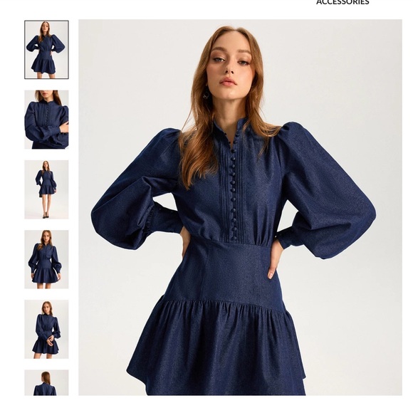 Commense Dresses & Skirts - Commense Dark Blue Long Sleeve Dress
